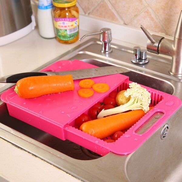 Multifunction Kitchen Chopping Blocks Sinks Drain Basket Cutting Board Vegetable Meat Tools Kitchen Accessories Chopping Board - Image 4