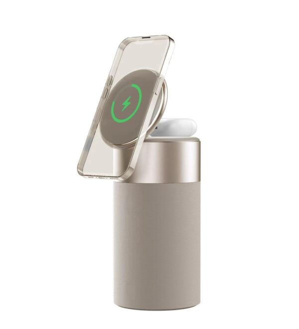 3 In 1 Multi-Function IPhone And AirPods Wireless Charger Portable Bluetooth Speaker With Touch Lamp For Home And Office - Image 6